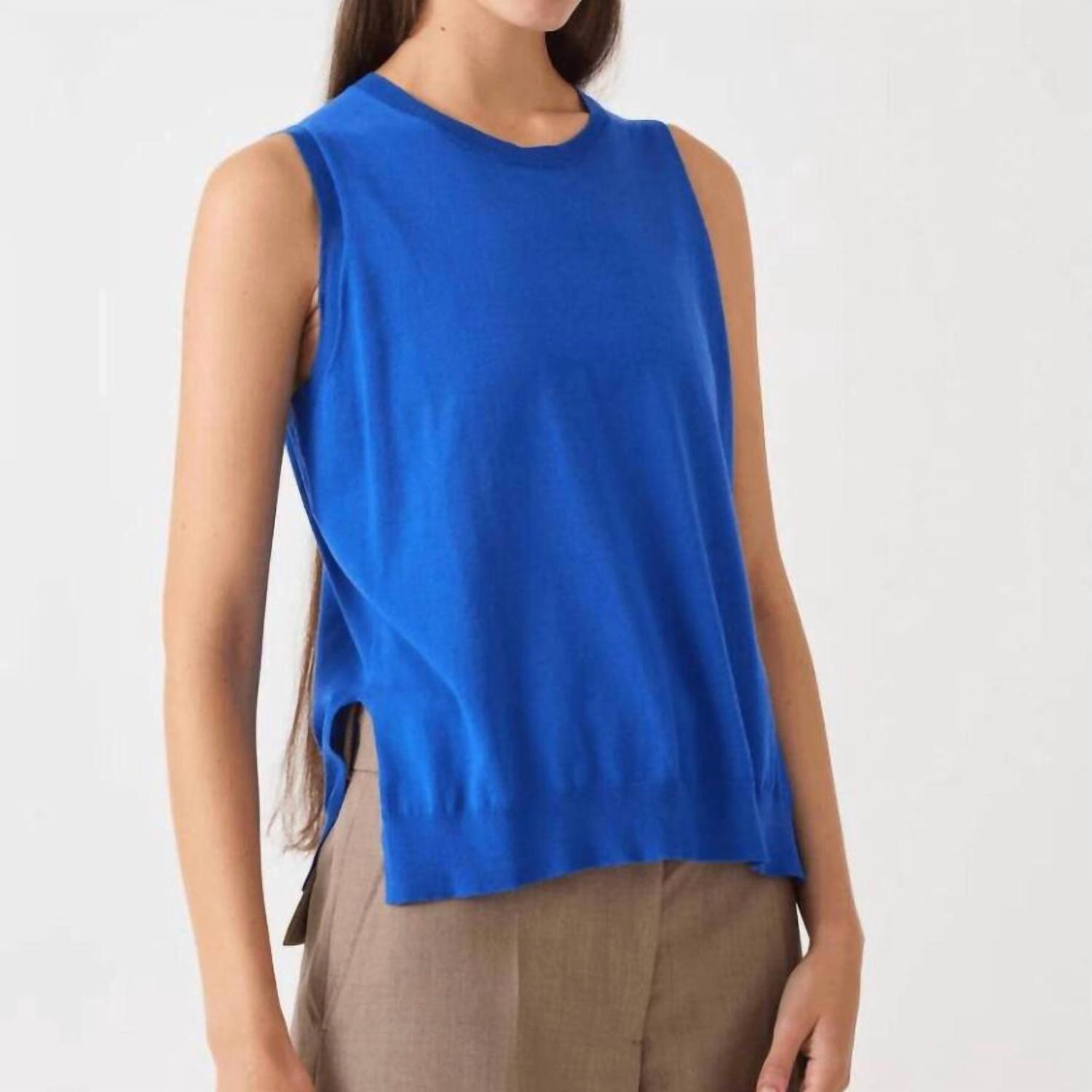 New Demylee New York Elisa Cotton Vest Tank In Cobalt